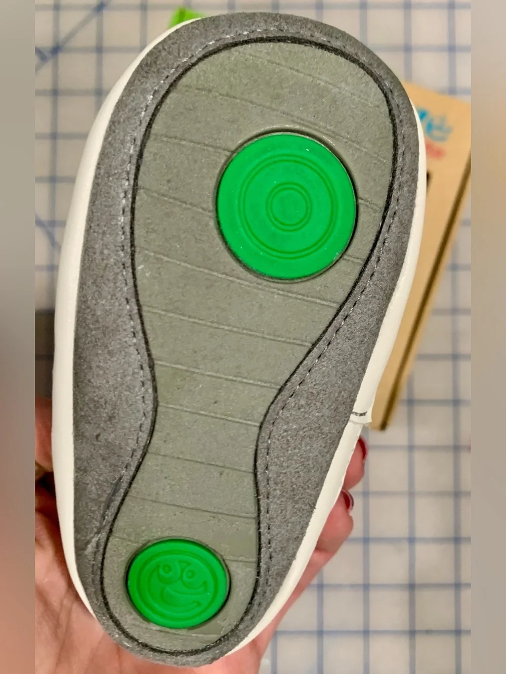 Stride Rite Surprize White & Green Baby Walker Sneakers